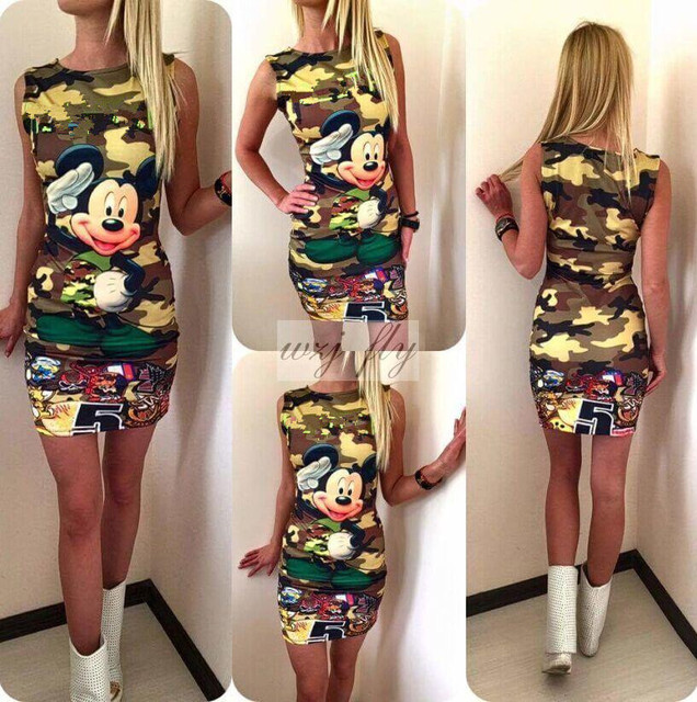 S-3xl летнее платье 2016 с коротким рукавом Vestidos платья сексуальная мышь женщины печать платье свободного покроя Vestido де феста