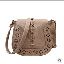 2016 New Arrive Autumn Girl’s Cross-body bag Fashion Small Pu Leather Shoulder Bag Hollow out Knitting Fresh Style Sac A Main