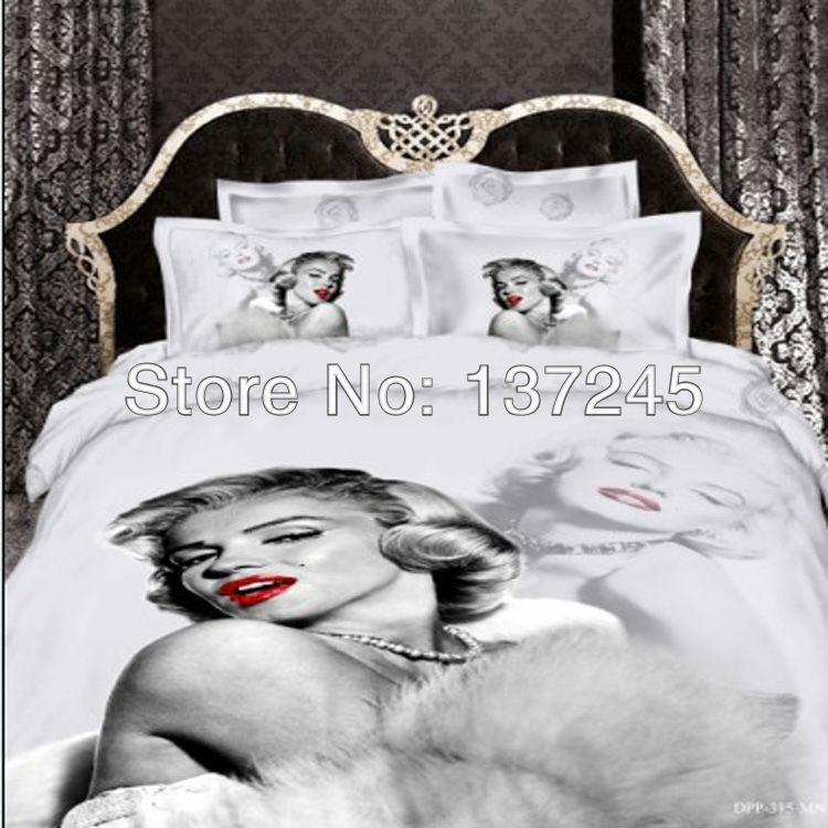 Marilyn Monroe 3d sexy bedding set Queen Full size white bed sheet ...