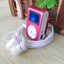 2015 New LCD Screen Metal Mini Clip MP3 Player with Micro TF/SD Slot  with Earphone and USB Cable Portable MP3 Music Players