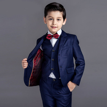 4pcs/set Baby Kids Boys Blazers Suit for Wedding Childern Boys Dress Clothes Formal Black Blue Prom Communion Party Suits New