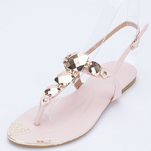 Summer women sandals 2016 Fashion Casual Sandy Beach Sandals Women Comfort rhinestone Soft Leather Flat Shoes zapato