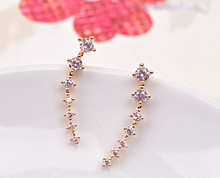 1 Pair Silver Gold Plated Stars Element Crystal Pearl Earrings Ear Hook For Women Girl Stud