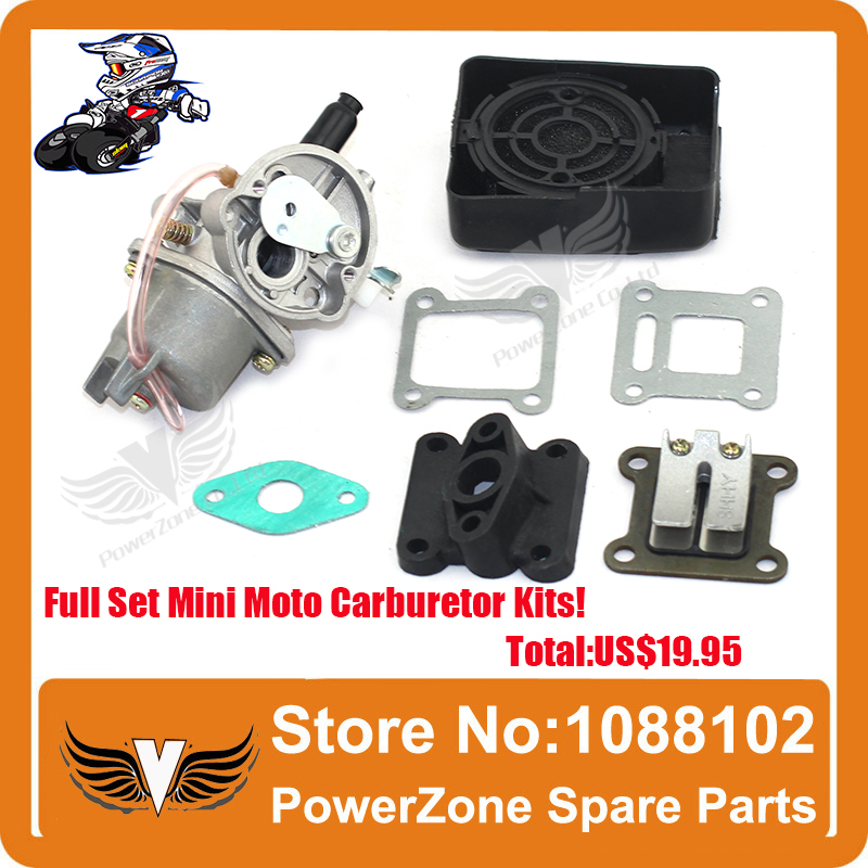 Mini Moto ATV Quad Dirt Pit Pocket Bike 47cc 49cc Two Stroke Carburetor + Air Filter+Mainfold+Reed Valve  parts Free Shipping