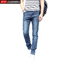 Lightweight Full Length Button men jeans 2016 Male Slim Jeans Men Solid Skinny Men’s Jeans