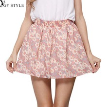2016 Hot Sale Summer Fashion Kilt Floral Print Style Women Mini Pleated Skirt Lady Clothes Classic Ball Gown Short Skirts 13626