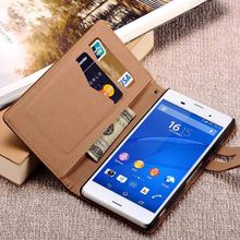 Luxury Z3 Wallet Cover Soft Feel PU Leather Case For Sony Xperia Z3 D6603 D6653 Card