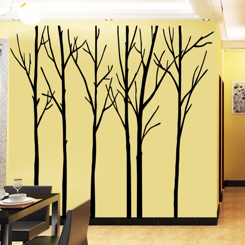 Muur decor eenvoudige mode boom takken diy art interieur vinyl ... Woonkamer deco