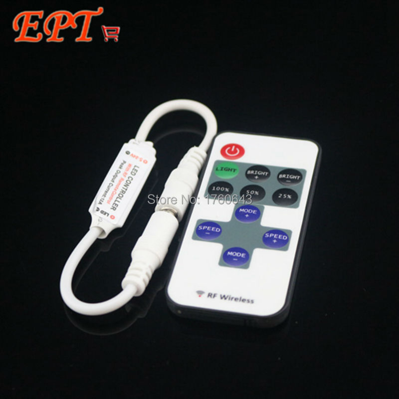 1Pc Mini RF Wireless Led Remote Controller Led Dimmer Controller For Single Color Light Strip SMD5050/3528/5730/5630/3014