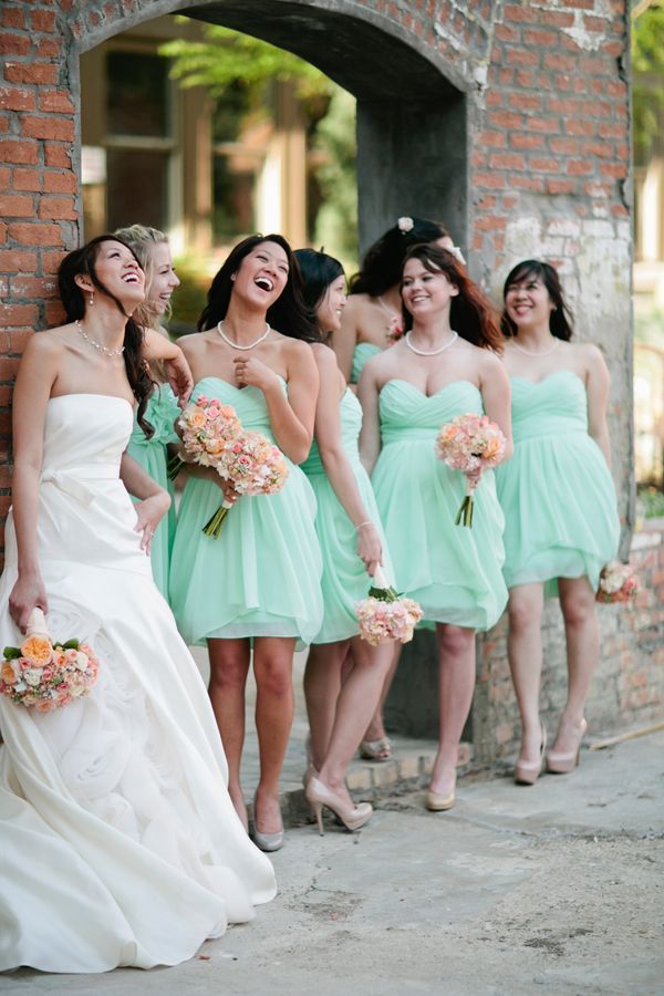 Robes demoiselles d'honneur verte courte bustier coeur