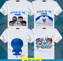 New 2016 Factory directly selling short sleeve t-shirt funny tee Doraemon Japanese anime man women Doraemon cat smoking t shirt