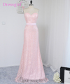 Dressgirl 2016 Cheap Bridesmaid Dresses Under 50 Mermaid Sweetheart Floor Length Pink Sash Lace Wedding Party