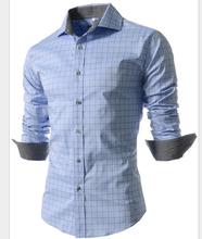 High quality Plaid men’s clothing wholesale shirts male long-sleeve slim shirt easy care business casual formal male shirt 5039