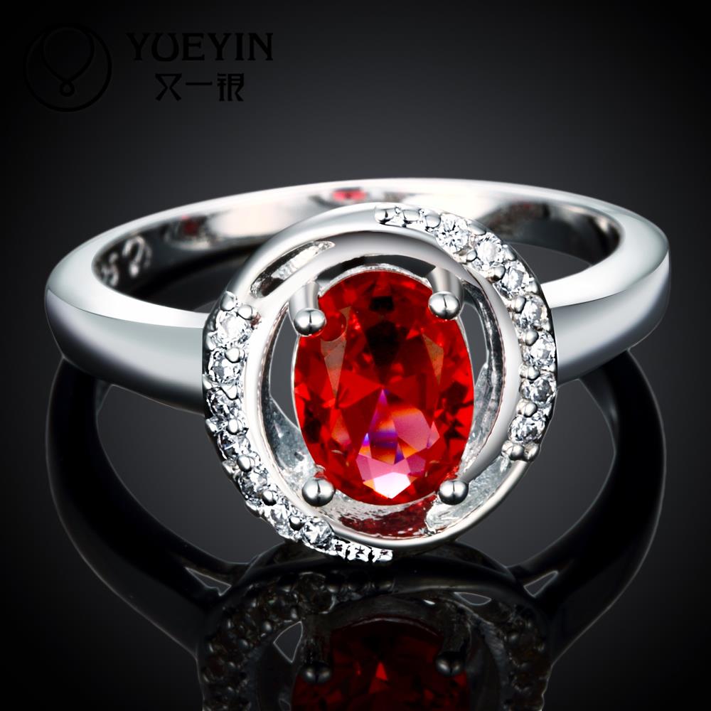 R032 Hot Sale fine jewelry anillos plata mujer 925 sterling silver ring ruby jewellery rings for