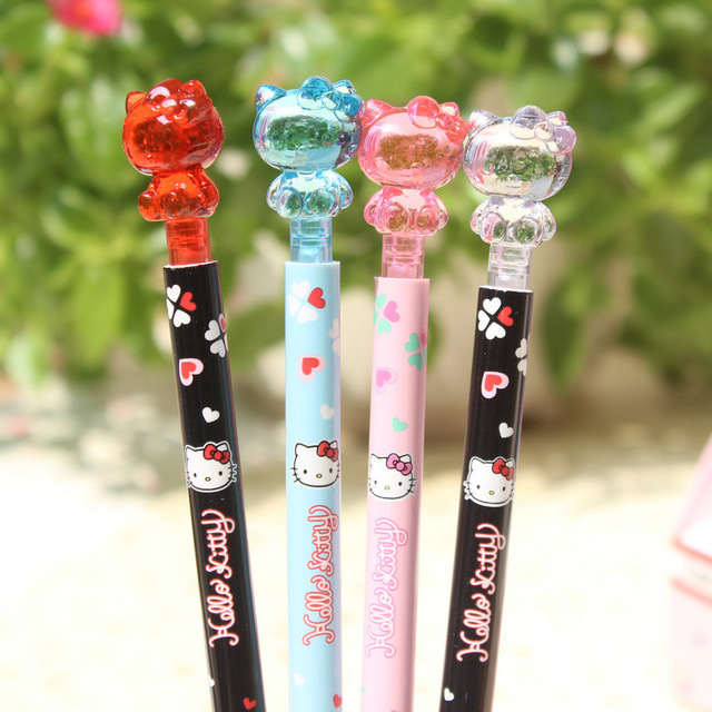 0.7mm Pencil Hello Kitty Automatic pen mechanical pencil Activities of pen for school students writing(Random Color)