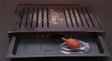 Lotus Tea set Tea tray Kung Fu Tea Table Serving tray,Drainage / water storage Drawer tea sets Solid wood tea tray 43CM*27cm*6cm