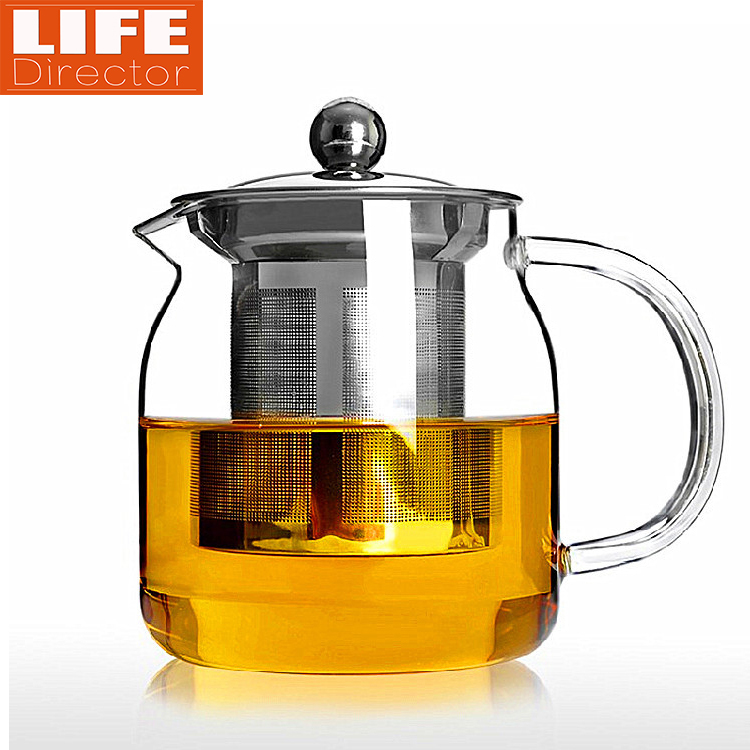 Big 1200ml Tea Kettle Manual Heat Resistant Glass TeaPot Tea Set With Filter Infuser Tea Pots