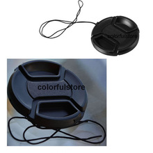 2 x 58mm 58 mm Center Pinch Snap-On Front Lens Cap Cover + Cord For Canon Nikon DSLR Camera Lenses Hood Filter Filters Adapter