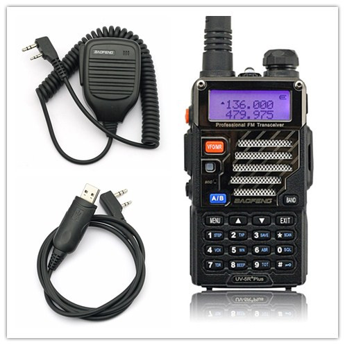 Baofeng UV-5R Plus Walkie Talkie Dual Band Two Way Radio 5W 128CH UHF VHF FM VOX Dual Display Qualette + Speaker & Cable Baofeng UV-5R Plus Walkie Talkie Dual Band Two Way Radio 5W 128CH UHF VHF FM VOX Dual Display Qualette + Speaker & Cable