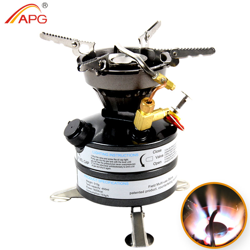 APG newest mini liquid fuel camping gasoline stoves and portable outdoor kerosene stove burners