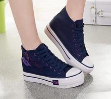 2015 canvas shoes within the higher spring and autumn new Korean high to help student sneakers