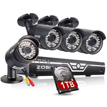 ZOSI HD 1MP 720P HDMI CCTV System 8CH Full 720P AHD DVR Kit 4* 720P Outdoor/Indoor Home Security Camera System 1TB HDD