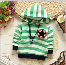 New 2015 Children hoodies baby boys girls Hoodies striped outerwear Children Long sleeve fashion t shirt