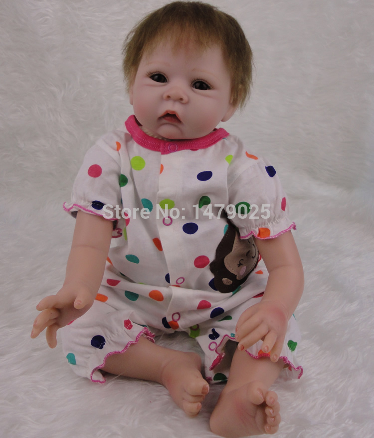 Fashion Realistic 55cm/22inch Silicone Reborn Baby Dolls Simulation Soft Silicone Lifelike Handmade Baby Alive Doll Baby Toys