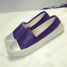 New 2015 Hot Sale Fashion Women Flats Women Canvas Shoes Loafers Espadrilles Loafer Pu Leather Shoes Thick Heels