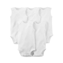 5pcs/set Pure White Cotton Unisex Neutral Sleeveless Baby Body Clothes Infant Newborn Wear Children Kid Baby Girl Boy Bodysuit