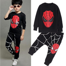 Baby Boys Spring Autumn Spiderman Sports suit 2 pieces set Tracksuits Kids Clothing sets 100-140cm Casual clothes Coat+Pant