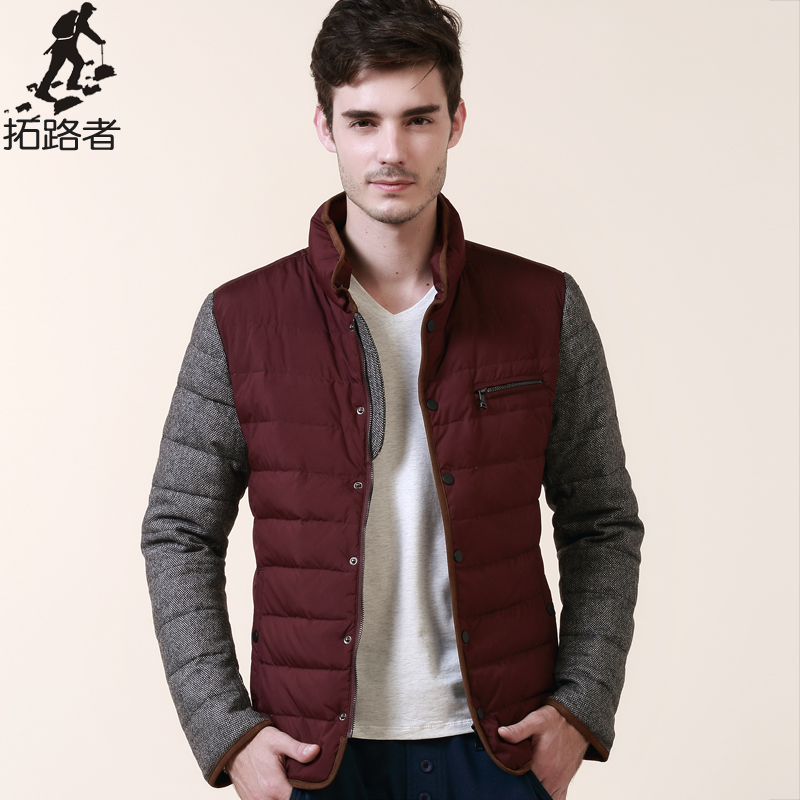 Pioneer Camp Free shipping 2015 new fashion winter mens down jacket white duck down stand collar