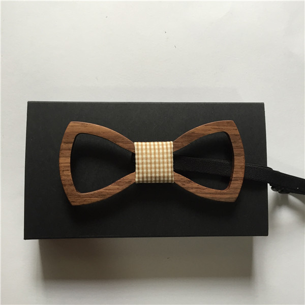 European Real Natural Handmade wood bowtie Fashion Personality Accessory Geometric Design wooden bow tie maple Butterfly