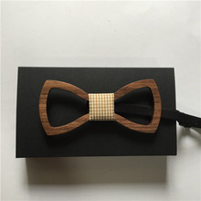 European Real Natural Handmade wood bowtie Fashion Personality Accessory Geometric Design wooden bow tie maple Butterfly Neck
