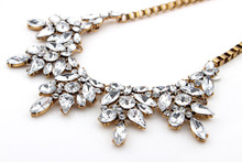 Europe Pop Hot High Quality Vintage Jewelry Flower Crystal Choker Necklace For Woman New 2014 Statement