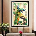 Peacock Embroidery Painting Rhinestone Canvas 5D Round Diamond DIY Peacock Cross Stitch Home Decoration Craft