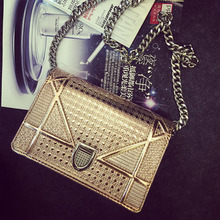 Hot 2016 Europe Fashion Quilted Chain Bag Hologram Mini Messenger Bag High Quality Channelled Bag Neverfull Sac A Main Femme