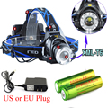 2000Lm XML T6 LED Zoomable HeadLamp Headlight Bicycle Head Torch 2 18650 AC Charger