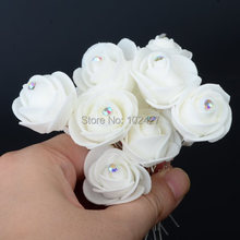 6PCS Xmas Gift Small Rose Flower Hair Pins Wedding Bridal Flowers Accessory Bridesmaids Clips