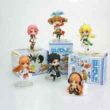 6pcs set Sword Art Online Fairy Dance Kirito Asuna Lefa PVC Action Figures Toys Collective Toys