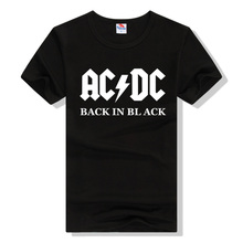 Eshow Brand Clothes AC DC Back In Black 2016 Summer Tshirt Homme T-Shirt Fashion Cotton Short Sleeve Summer T Shirt Men DMTS-19