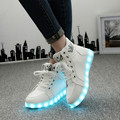 Size 35 46 Winter LED Luminous Shoes For Men Fashion Light Up Led Shoes Unisex White
