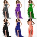 Cute little asymmetry of the skirt Summer Prom Dresses New Arrival One Shoulder Ruffles 6 Color