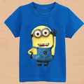 2016 new fashion for men and women in blue T shirt boys clothes little yellow man