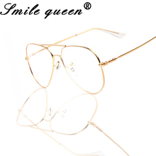 2016 New TR90 Glasses Frame Aviation Eyeglasses Frames Men Brand Nerd Clear Glasses Gold Shield Frame With 2 Color