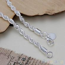 Elegant Silver Plated Twisted Rope Design Bracelet Bangle Chain 1ML2 3ALV