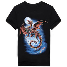 Short Sleeve Crewneck Casual Men T-shirts Cotton Print Dragon Men 3D T Shirt Men’s T Shirt Designed Plus Size 3XL Unisex A113