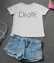 2015 Summer Short Sleeve Women T Shirt Dinosaur letter printing short T Shirt Women Shirts Clothes