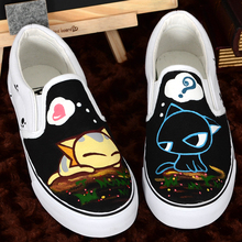 2013 women’s spring shoes hand-painted shoes canvas shoes personality kitten foot wrapping shoes pedal low