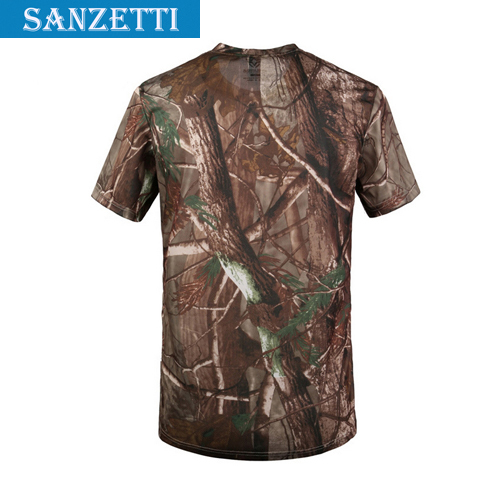 Summer Outdoors Hunting Camouflage T shirt Men Breathable Army Tactical Combat T Shirt Military Dry Sport